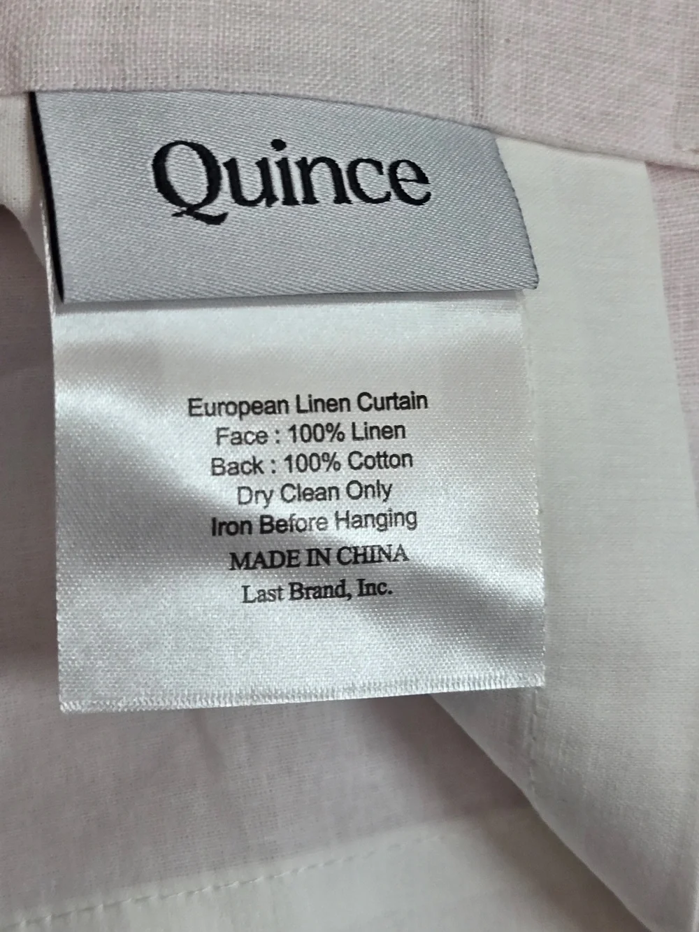 NWT QUINCE Set Of 2 48x84 European Linen Curtains Light Filt Vintage Blush 9000
